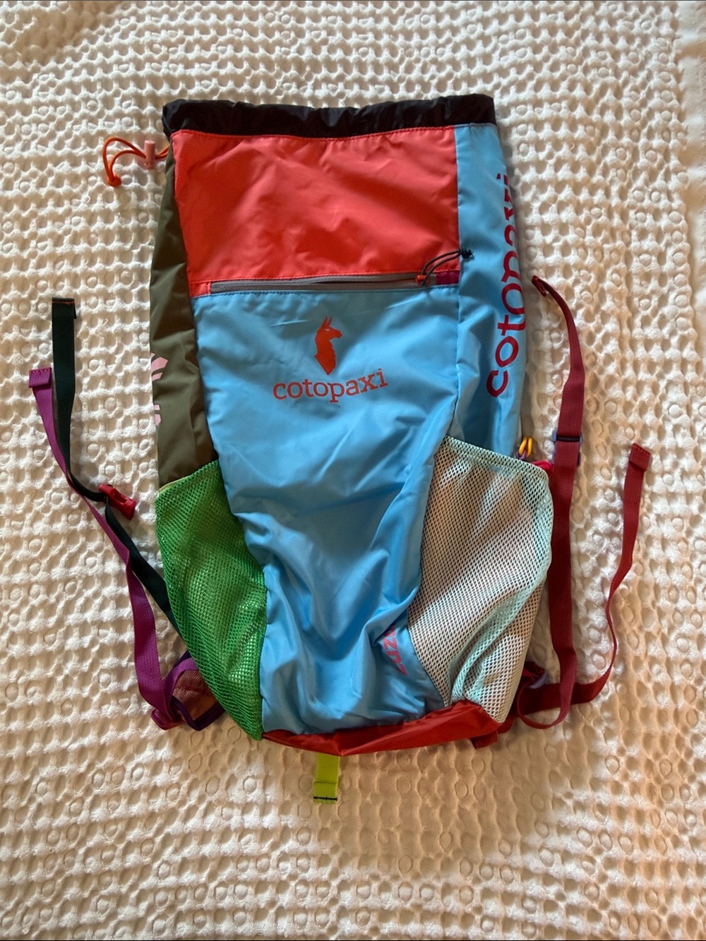 cotopaxi Multicolor Daypack - Light Blue, Red, Green, Purple Accents